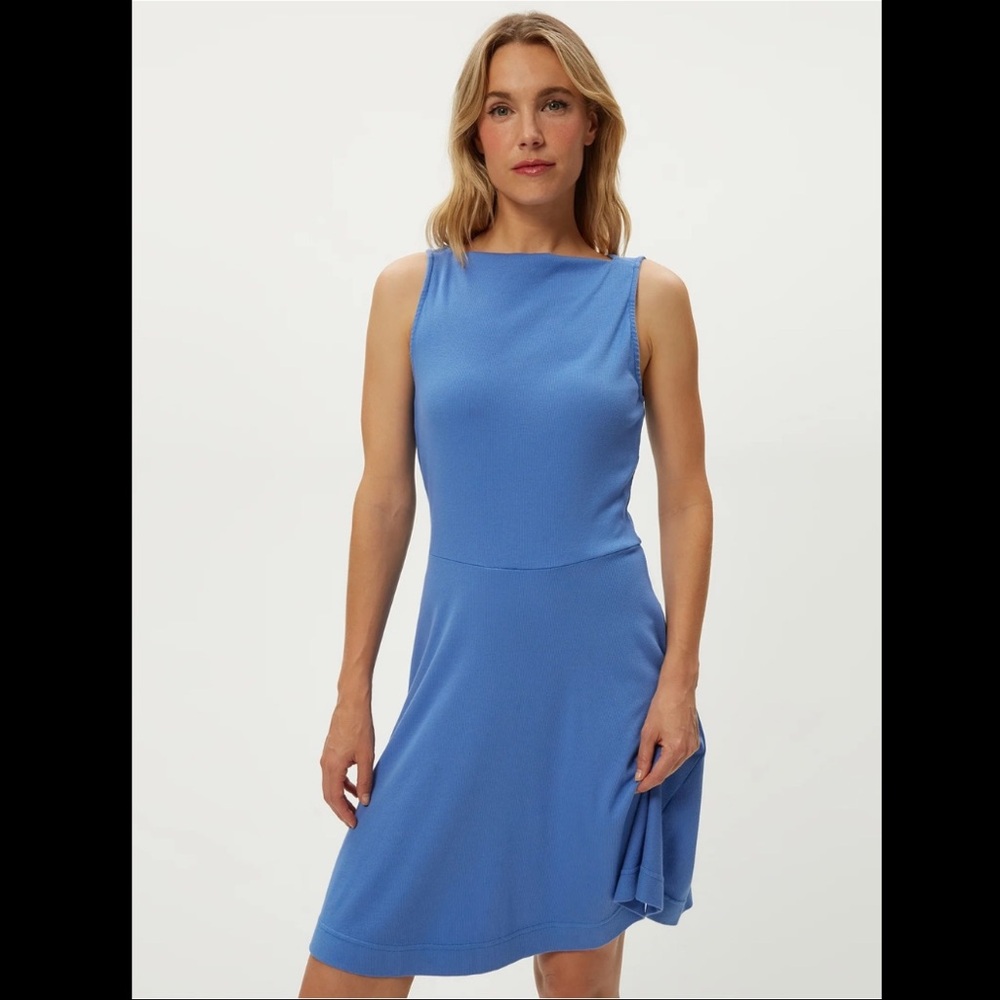 NWT MICHAEL STARS Andy Mini Skater Dress In Blue Ribbon